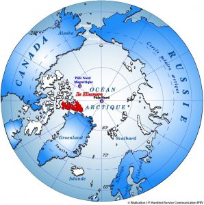 Localisation de l'île Ellesmere, Nunavut