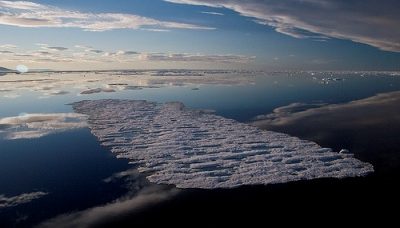 Réduction de la banquise observée en 2005 au large du Groenland