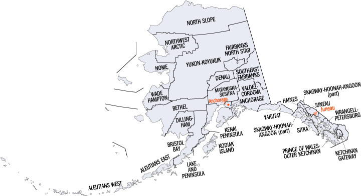 Subdivisions administratives de l'Etat de l'Alaska