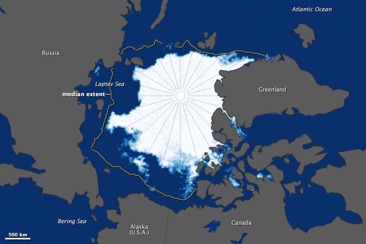 Banquise arctique estivale au 11 septembre 2015