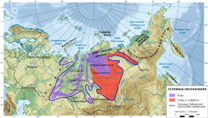 Extension actuelle des trapps de Sibérie occidentale et centrale