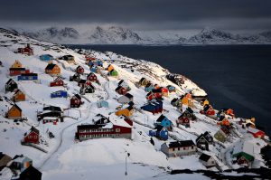 Sisimiut en hiver (Ouest du Groenland)