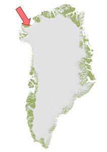 Position du cratère de Hiawatha dans le Nord-Ouest du Groenland