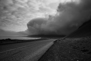 Tempête de poussière à l'approche au sud-ouest de l'Islande